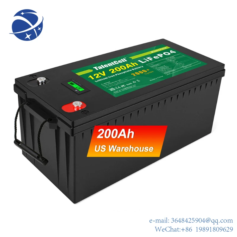 

YYHCIn Stock Fast Dispatch Rechargeable New Battery Deep Cycle 12.8V 120Ah 150Ah 100Ah LiFePO4 Lithium Ion 12V 200Ah Battery