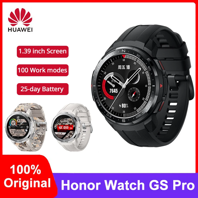 

HUAWEI HONOR Smart Watch GS Pro SpO2 Heart Rate Monitor Bluetooth Track 25-Day Battery Life Sports Fitness Watch for Men fitness