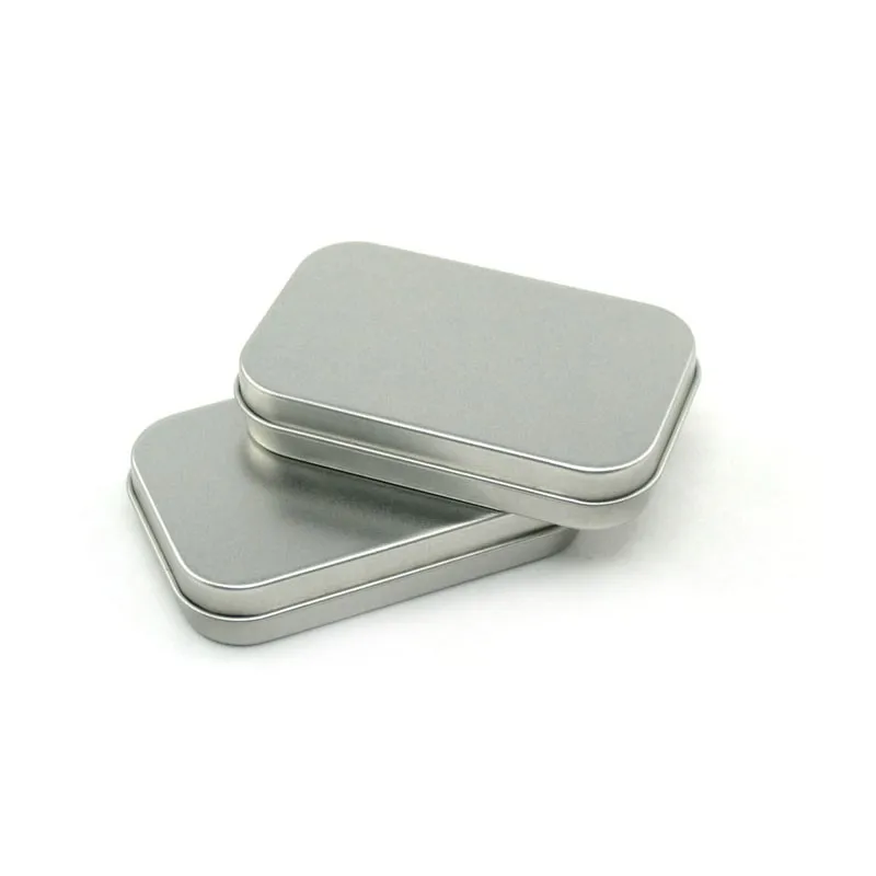 Size:80*50*15mm small rectangle tin box with silver color coating mint tin box candy metal case tin packing