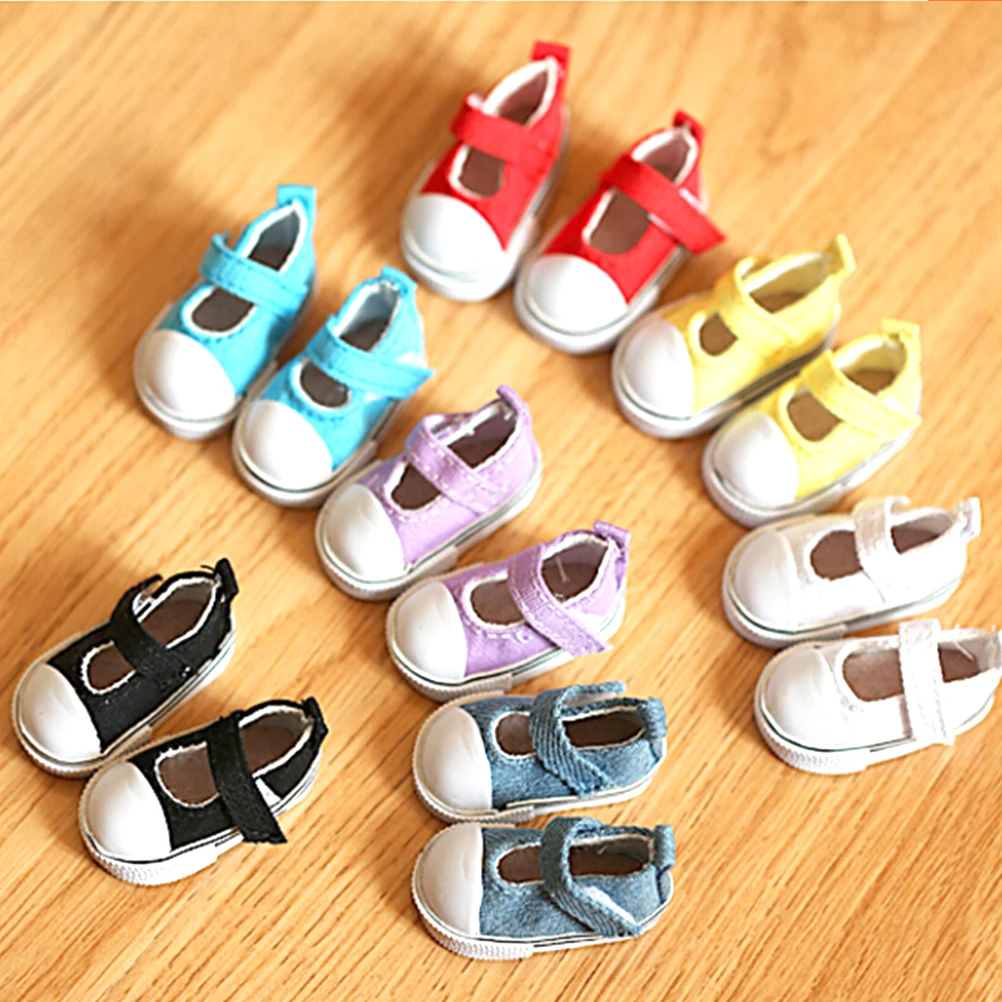 

1Pair=2Pcs 5cm Canvas Shoes For Doll Girl Gift For Baby Dolls Gift Doll Accessories Hot Sale Birthday Gift