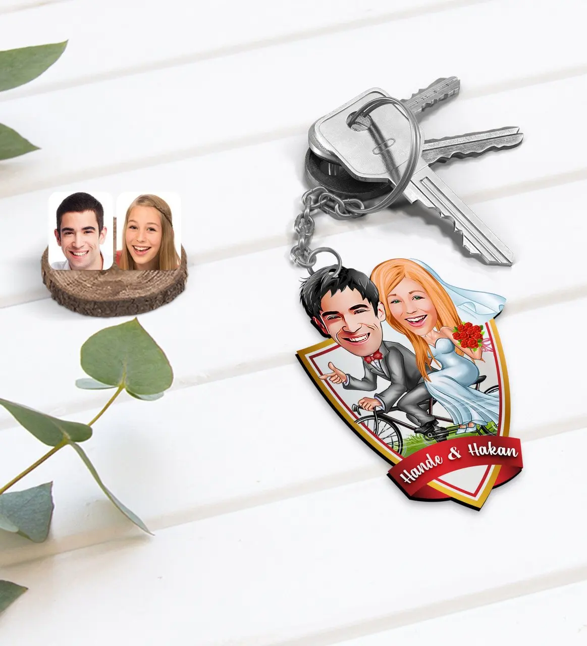 

Personalized Is Maried Caricature Of Wood Anahtarlık-3