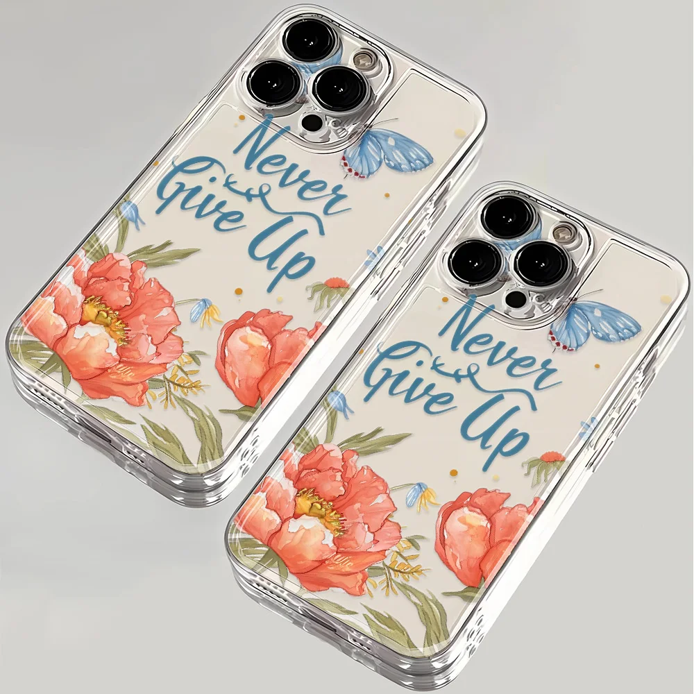 Фото Чехол из ТПУ с розовым персиковым цветком Claer для iPhone 16 16E 15 14 Plus 11 12 13 Mini Pro Max SE2 X XR XS Max 7 8 Plus SE 2020 Cover №3