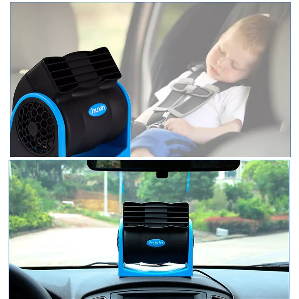 

12V Adjustable Car Fans 2-Speed Wind Adjustable Auto Air Cooling System Low Noise Car Cooler Air Fan Cooling Accessories