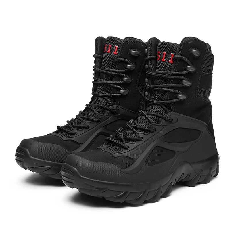 Deckshoes for Men Military Tactical Men Boots 2022 Top Quality Work Safety Shoes Lightweigh Outdoor Combat Motocycle Male Shoes