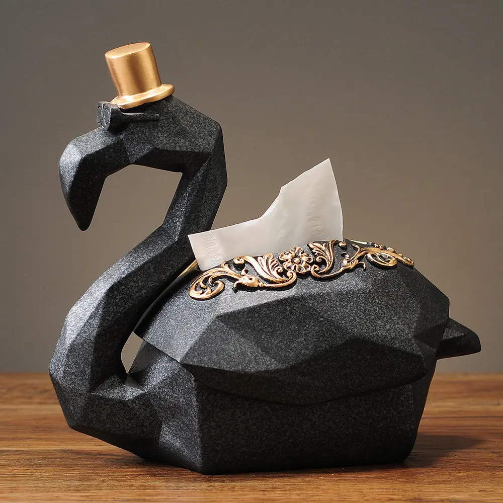 

European Resin Flame Bird Tissue Box Ornaments Home Livingroom Figurines Decoration Coffee Table Storage Box Furnishing Crafts