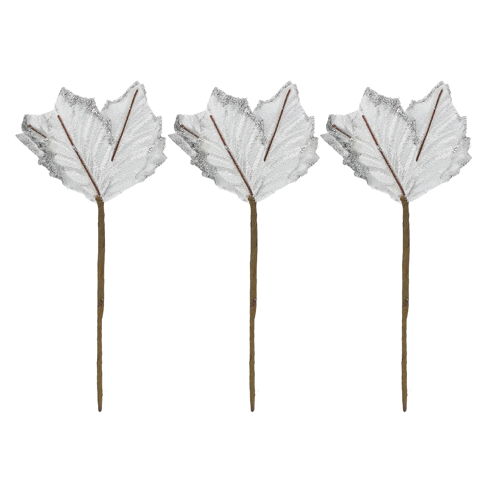 

3pcs Simulation Christmas Tree Flower Double Layer Decorative Flower Ornaments