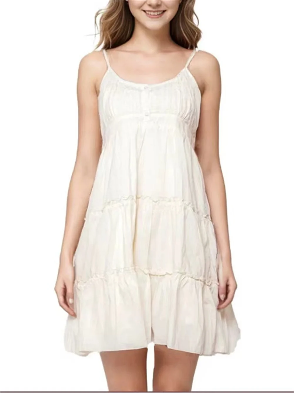 Женское платье-кокетка PUWD 2024 модное однотонное розовое платье на трех пуговицах