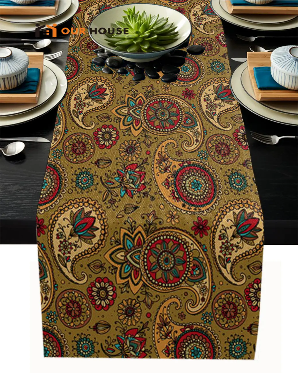 

Pattern Lines Dense Festival Table Runners Wedding Party Decor Kitchen Placemat Home Coffee Decor Dining Tableware Pads
