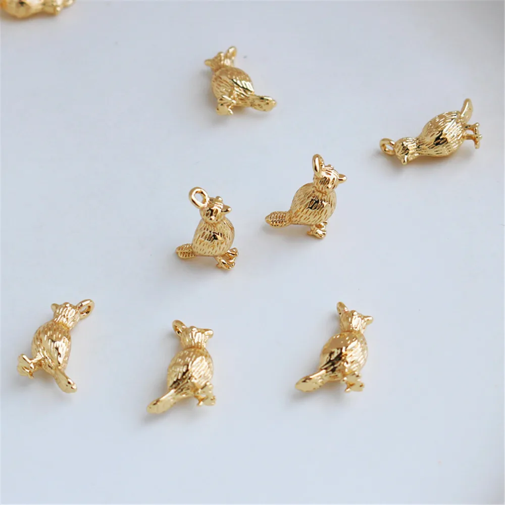 

14K gold clad cast copper three-dimensional bird height 14mm pendant DIY jewelry accessories Bracelet Necklace Earrings Pendant
