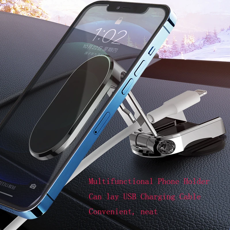 new style creative foldable magnetic car phone holder for universal phones magnetic car phone holder soporte para celular free global shipping