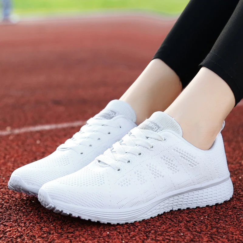 Women's Sneakers Couples Running Shoe Lace Up Breathable Lightweight Casual Sports Tennis Shoes Outdoor Walking Fitness Trainers