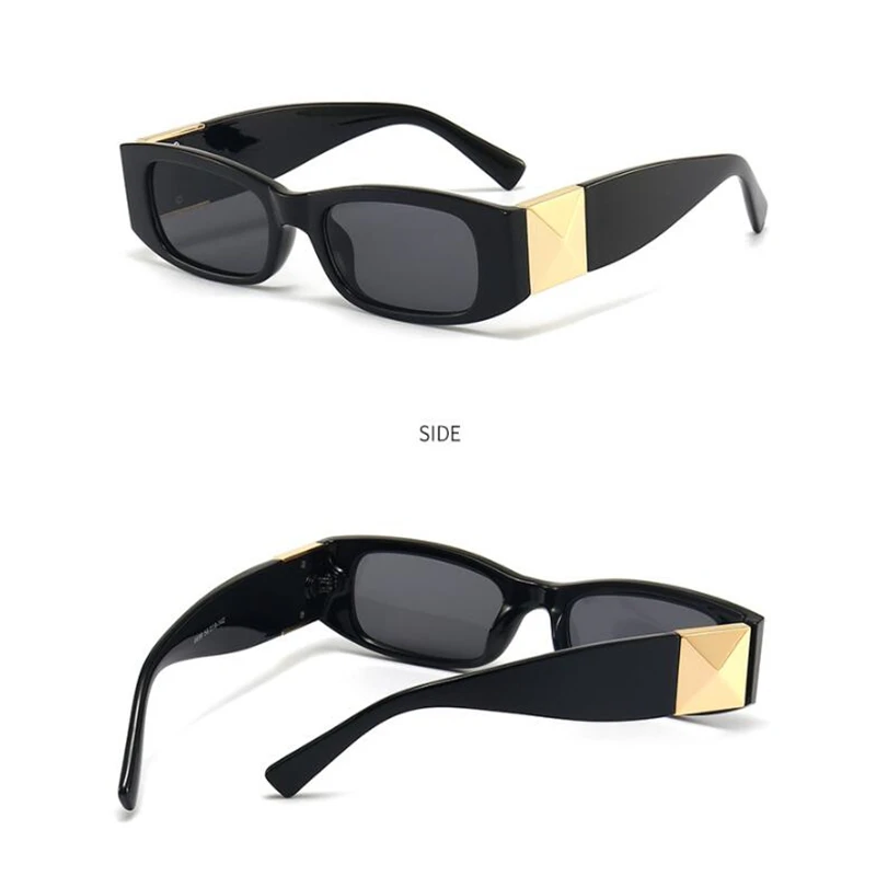 

preto pequeno quadrado óculos de sol feminino designer marca do vintage leopardo retângulo masculino óculos de sol tons lenes