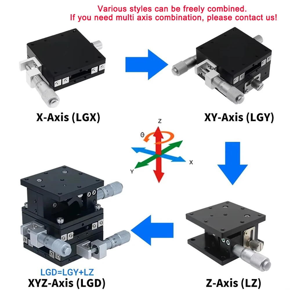 Ось X 4060 мм Мини-ручная платформа оптического перемещения Микрометр Линейные направляющие Высокоточный регулируемый скользящий столик LGX40 (art.: 3920d2fd481cb) - 3920d2fd481cb