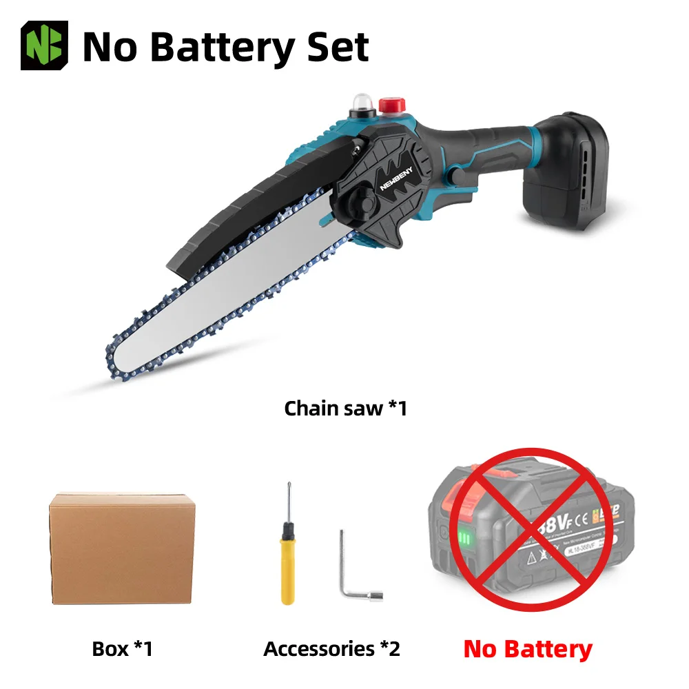 

NEWBENY Бесщеточная аккумуляторная цепная пила 8 дюймов