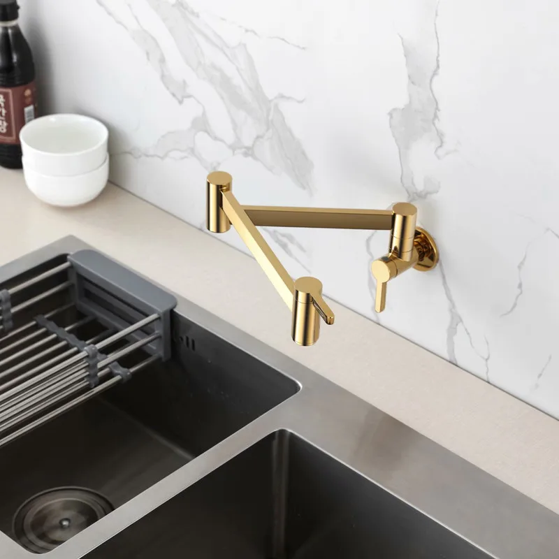 Складной медный смеситель для кухни Torneira Cozinha Parede