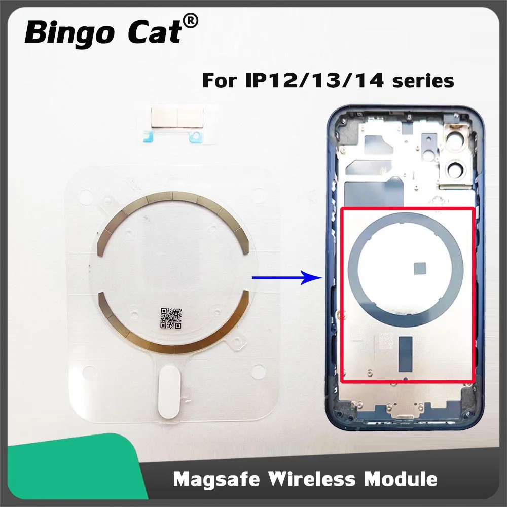 

OEM Magsafe Wireless Charging Magnetic Sticker For iPhone 14 plus 14pro 13 12 pro max Rear Cover Back Housing Glass Repair Parts