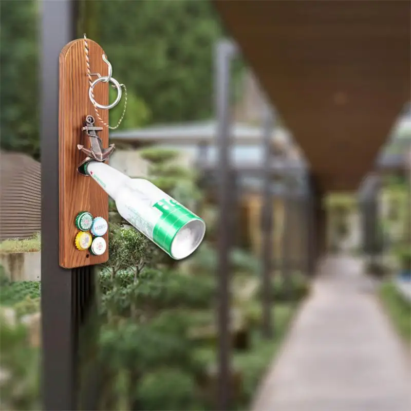 

Creative Bottle Opener Magnet Bottle Opener With Pocket Can Wine Beer Opener Wall Mounted Wall-mounted