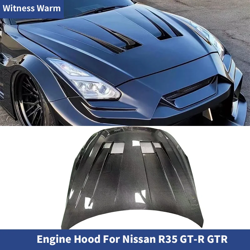 Фотокамера передней крышки двигателя для Nissan R35 FRP из углеродного волокна GTR 2009-15