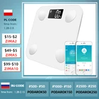 Напольные весы SDARISB с Bluetooth, для взвешивания в ванной, умный дисплей с подсветкой, весы с определением веса тела, массы жира, воды и мышц в теле, ИМТ