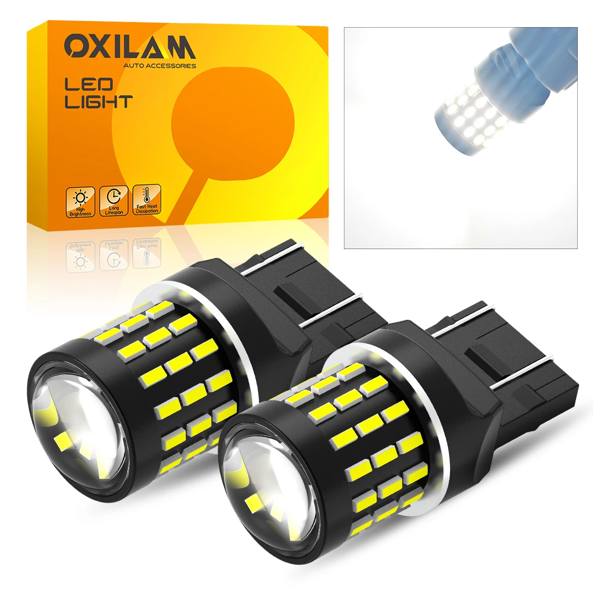 

OXILAM 2X 7440 T20 7443 LED WY21W BAY15D P21/5W 1157 Light Bulb 1156 BA15S P21W 7506 W21/5W W21W LED Reverse Light DRL For Lada