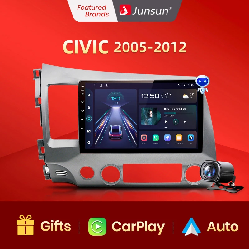 Junsun V1pro Беспроводной CarPlay автомагнитола Android Auto Аудио для авто мультимедиа