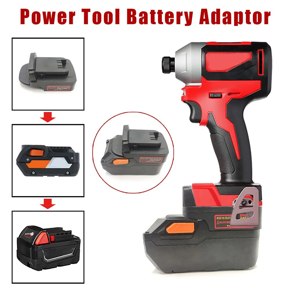 

Преобразователь адаптера для литиевых батарей Ridgid / AEG 18 в, преобразователь для литий-ионных батарей 18 в, используется для электроинструментов Milwaukee 48-11-1835