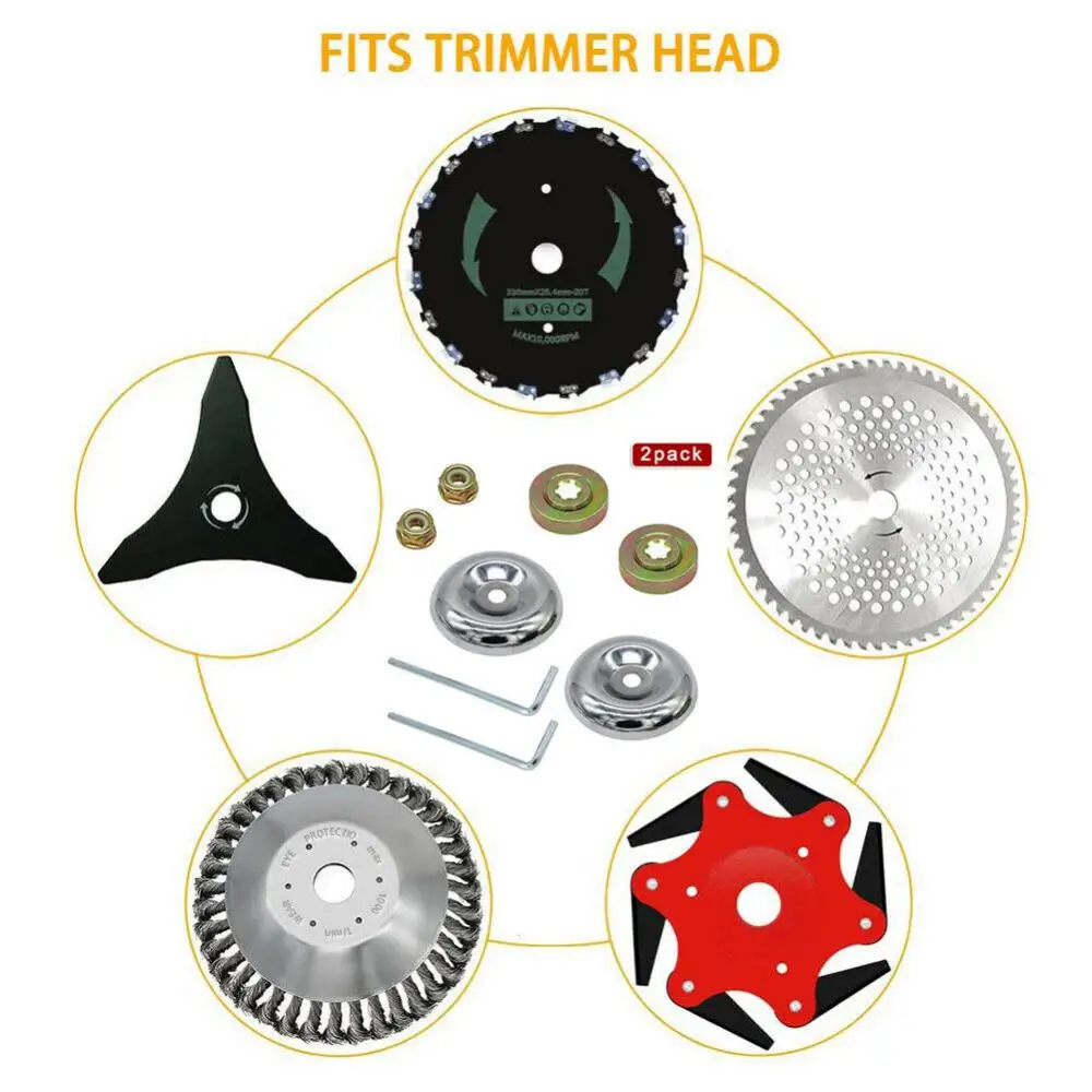 8pcs Lawnmower Blade Adapter Kit Trimmer Brush Cutter Part For Husqvarna Stihl Weed Trimmer Lawnmower String Cutter Part