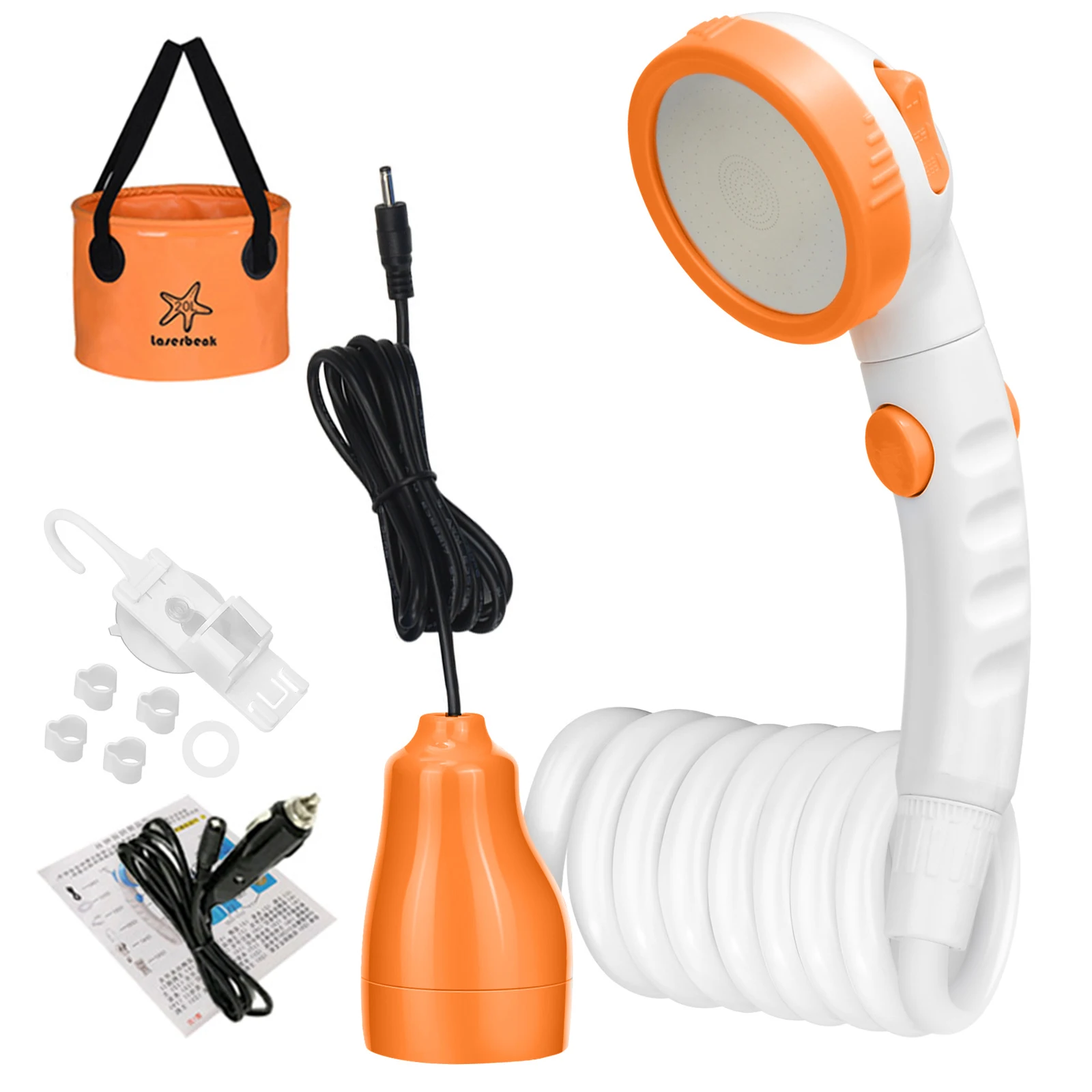 

Portable Camping Shower Outdoor Shower Head with 20L Bucket Shower Pump for Camping Beach Swimming Outdoor Traveling Hiking