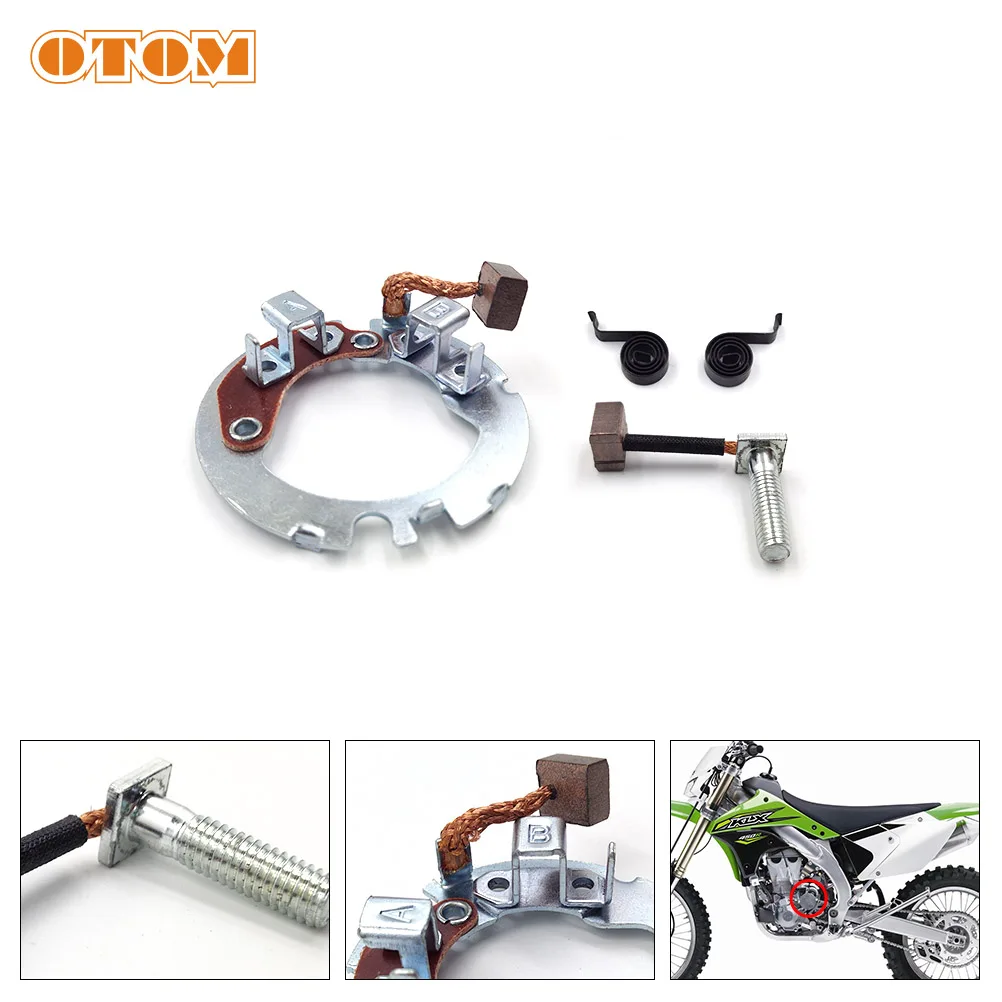 

Стартер для мотоцикла OTOM, набор для ремонта угольной щетки двигателя 21039-0006 для KAWASAKI KLX450R 18-19, аксессуары для двигателя, велосипеды для грязи