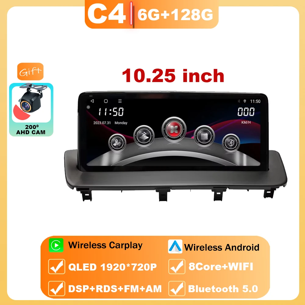 

10,3 "Android14 для Mazda CX-9 2016 2017 2018 2019 2020 2021 видеонавигация беспроводной мультимедийный GPS Carplay автомобильный радиоприемник