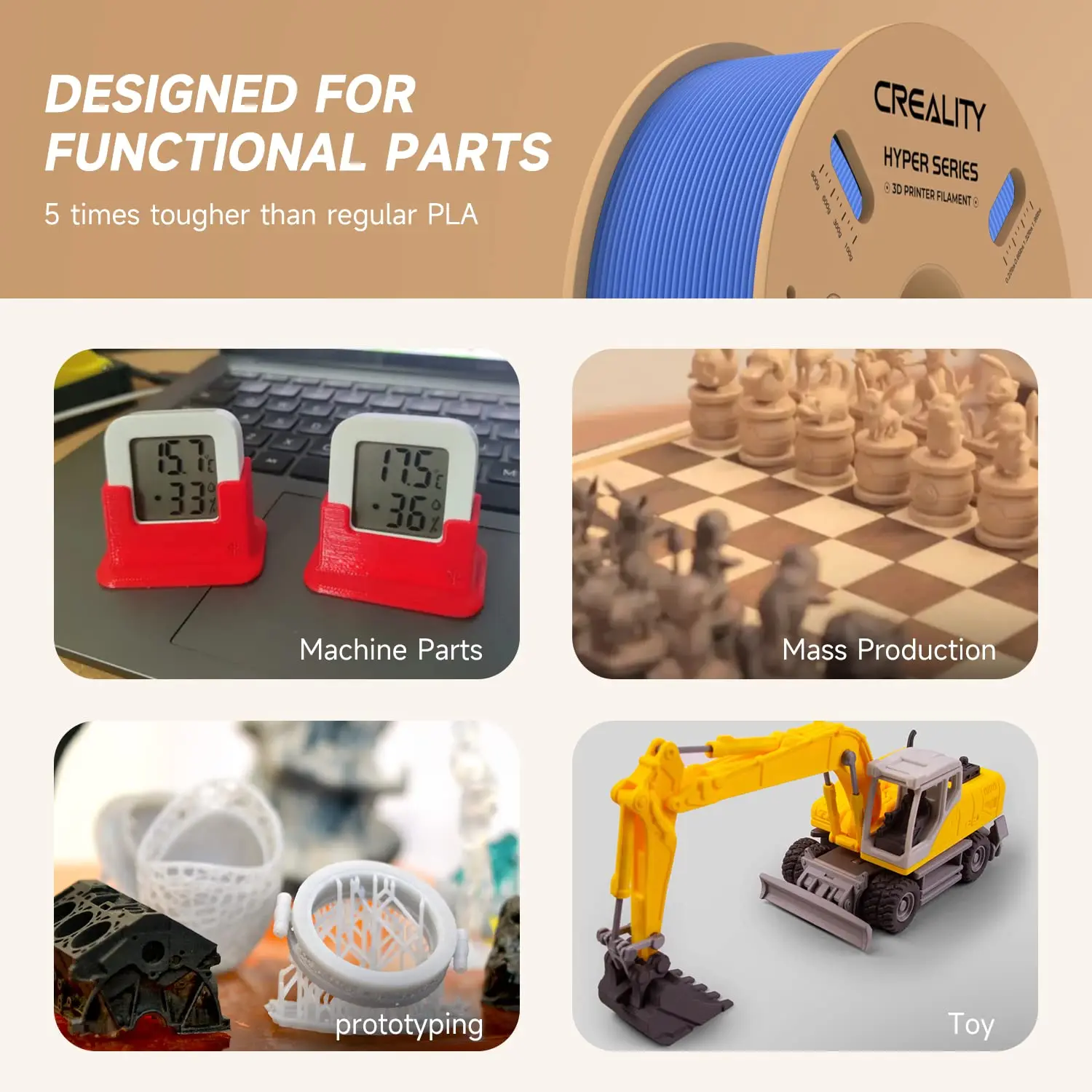 CREALITY высокоскоростной PLA-Филамент 1 75 мм гипер серии PLA расходные материалы 3D для