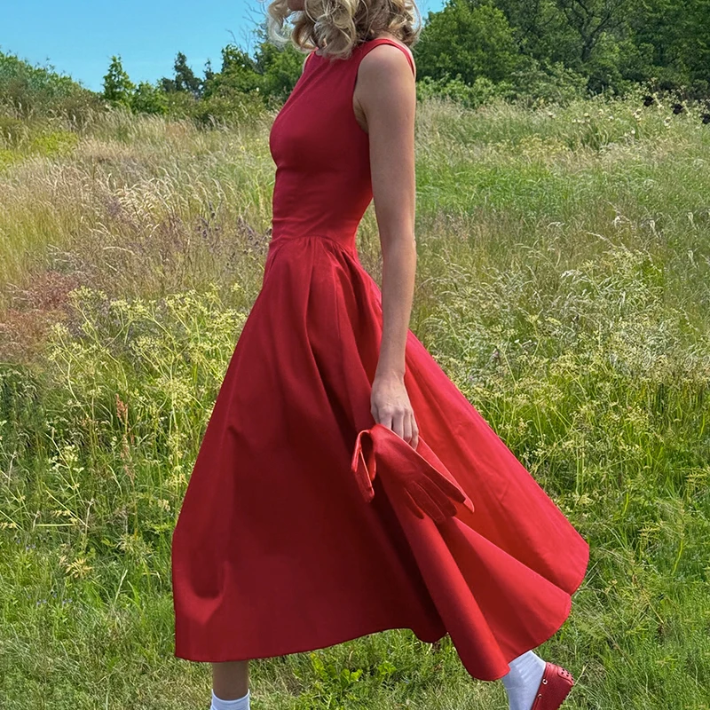 CUTENOVA Летняя Облегающая Майка Эластичный Пуловер Свитер С Круглым Вырезом Платье