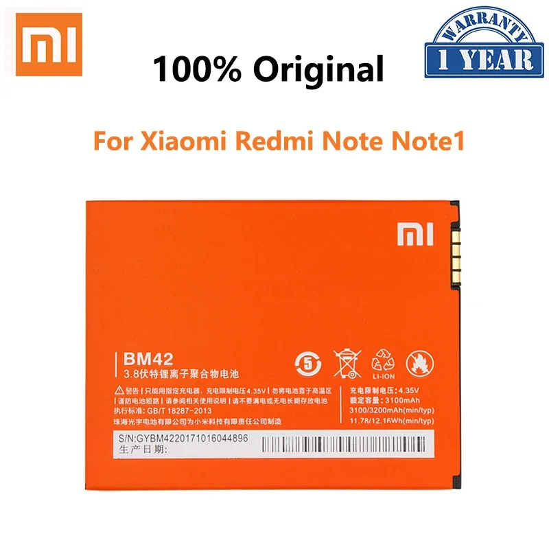 100% оригинальный сменный аккумулятор для телефона Xiaomi Redmi BM20 BM40 BM41 BM42 BM44 BM45