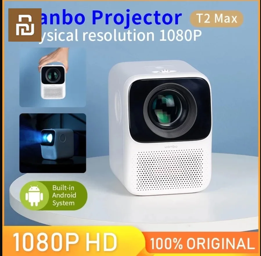 

Портативный светодиодный проектор Xiaomi глобальная версия Wanbo T2 MAX, 1080P, 1920*1080P, коррекция трапецеидальных искажений для дома и офиса