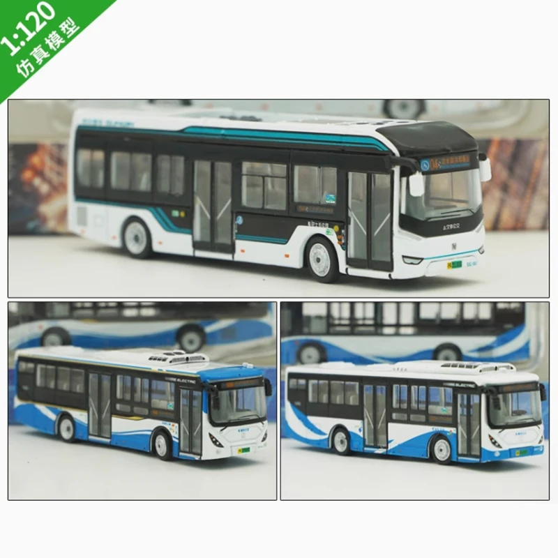Литой под давлением масштаб 1/120 Shanghai SUNWIN автобус из белого сплава имитационная
