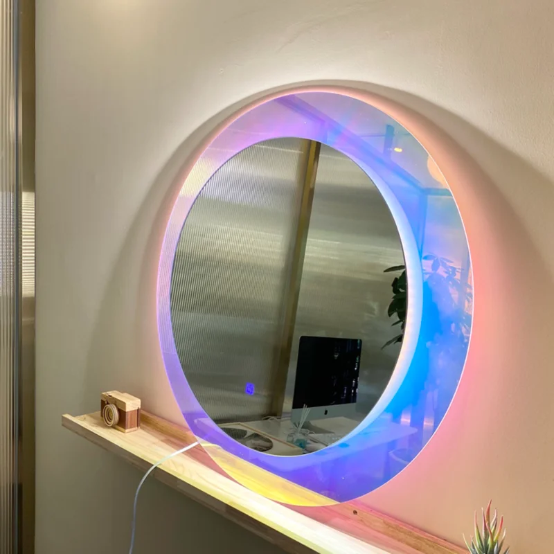 

Acrylic Light Stereo Creative Decorative Mirror Hall Escort Mirror Wall Makeup Mirror