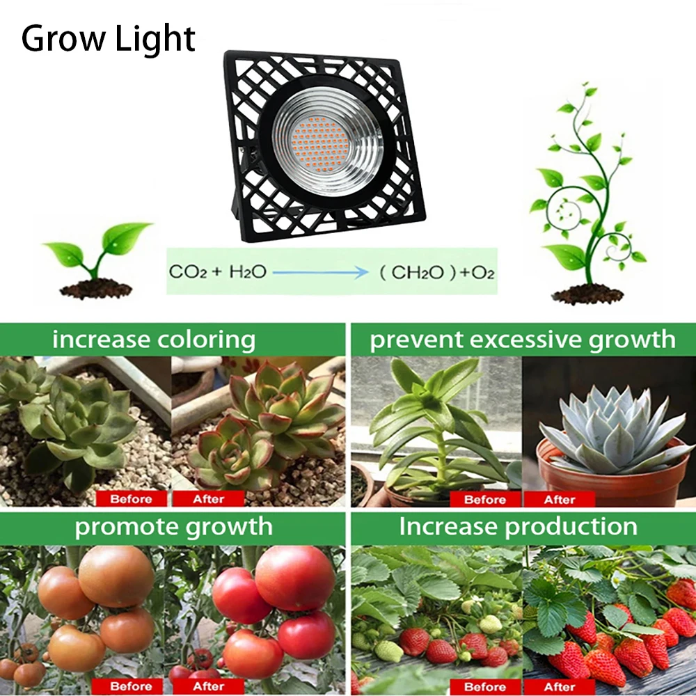 

Full Spectrum LED Waterproof Grow Light Phyto Lamp AC220V 240V 50W With EU Plug For Greenhouse Hydroponic Plant Growth Lighting