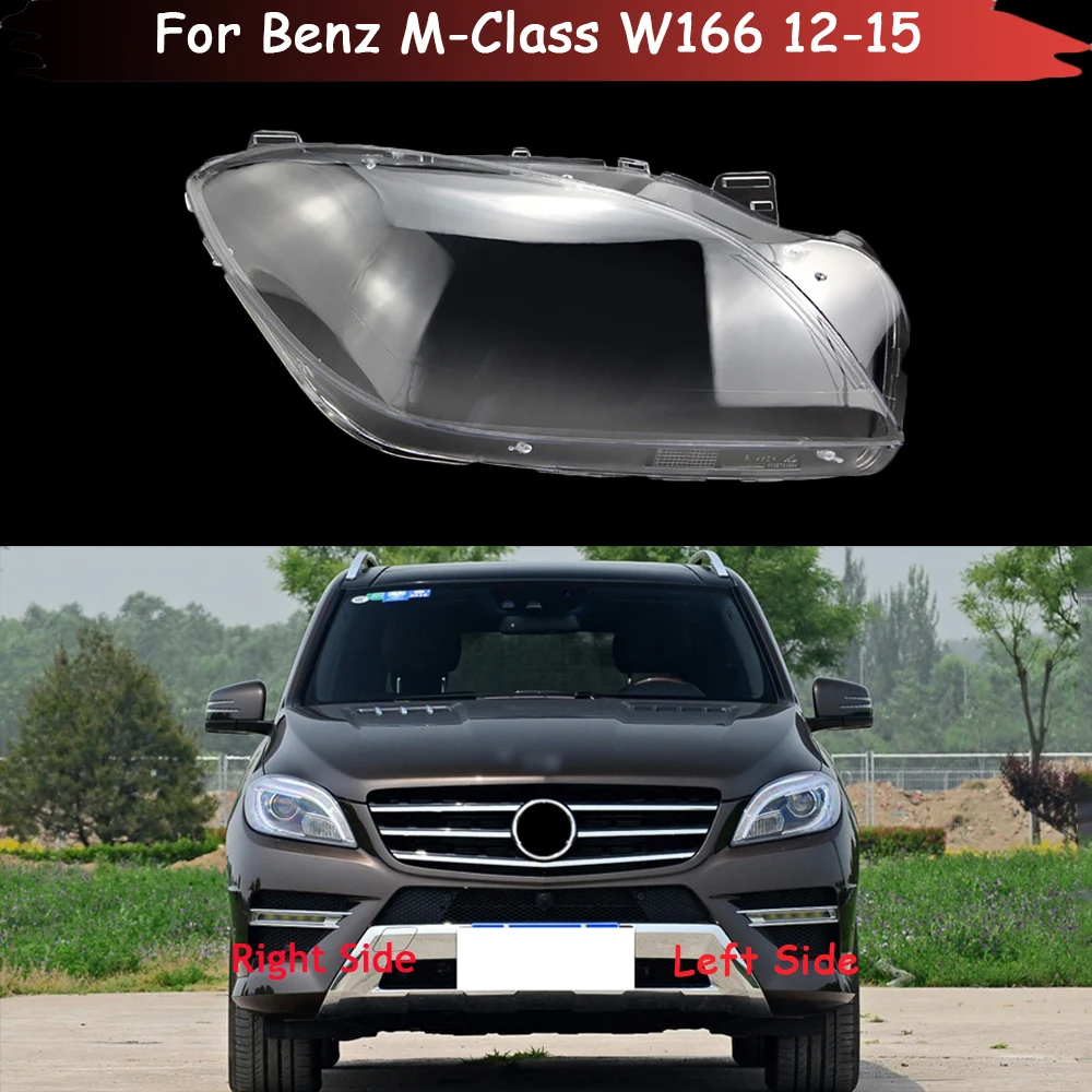

Auto Lamp Case For Benz M-Class W166 ML300 ML350 ML400 ML450 ML500 2012-2015 Glass Shell Car Front Headlight Cover Light Caps