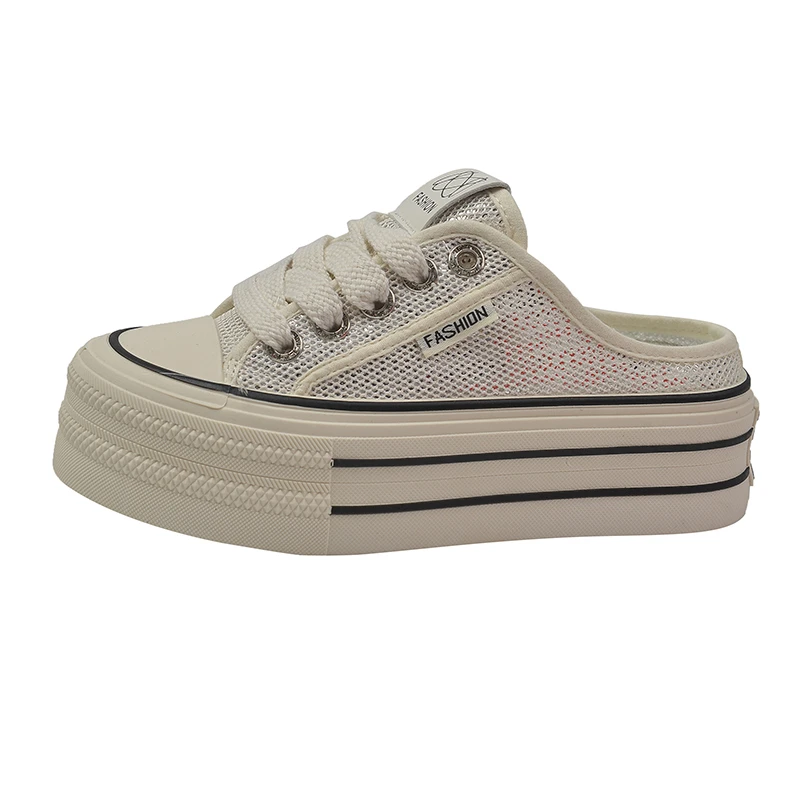 Шлепанцы женские на толстой подошве летние модные повседневные сетчатые сланцы