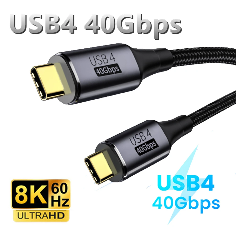 

Кабель для передачи данных USB 4 Thunderbolt 3 Type-C на USB C, 8K, 60 Гц, 40 Гбит/с, 100 Вт