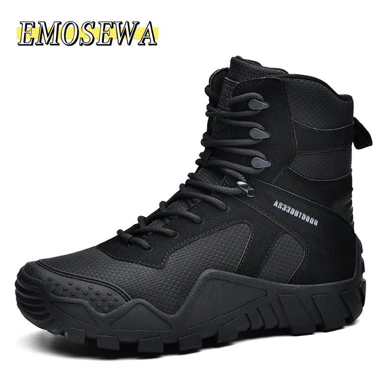 

2023 Winter New Footwear Military Tactical Mens Boots Special Force Leather Desert Combat Ankle Boot Army Men's Shoes Big Size