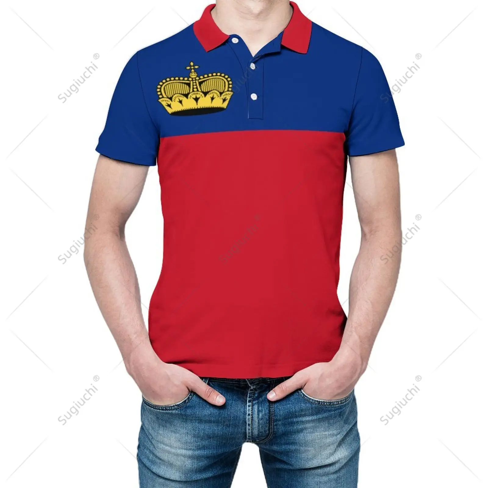 Рубашка-поло унисекс с флагом Liechtenstein и 3D принтом мужская модная одежда-поло