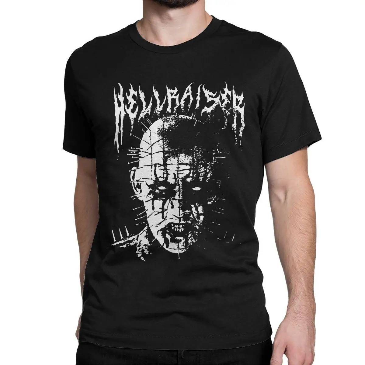 

Hellraiser Men T Shirt Horror Funny Tee Shirt Short Sleeve Round Collar T-Shirts 100% Cotton Printed Tops