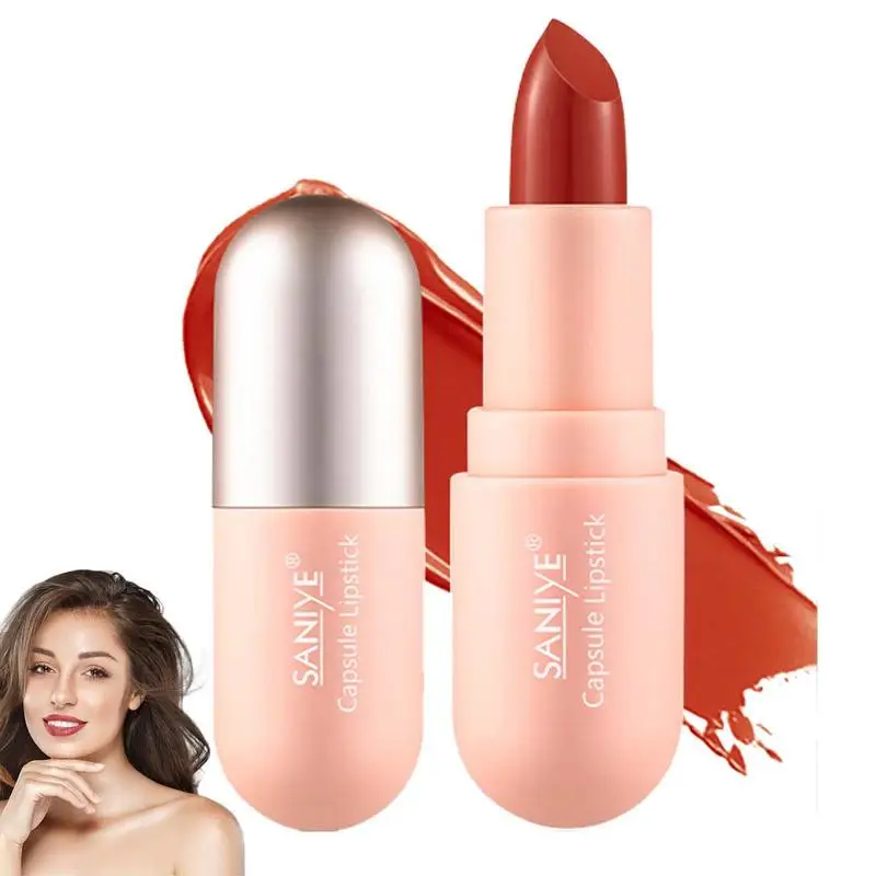 

Mini Pill Lipstick Waterproof Mini Pill Matte Solid Lipstick Natural Lip Lipstick Mini Lip Gloss For Women Sexy Lips Makeup Gift
