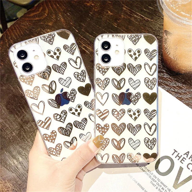 

Чехол Own-Apple, мягкая задняя крышка в форме сердца для iPhone 12 Pro max, mini, 11 Pro max, x, XR, XS max, 7, 8 plus, Se 2020