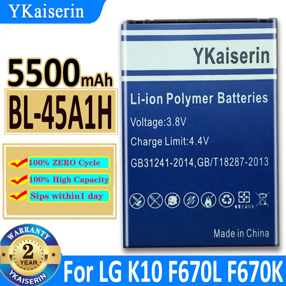 

YKaiserin Battery BL-45A1H BL-46G1F for LG K10 LTE F670L F670K F670S F670 Q10 K420N K10/K10 2017 Version K20 Plus TP260 K425