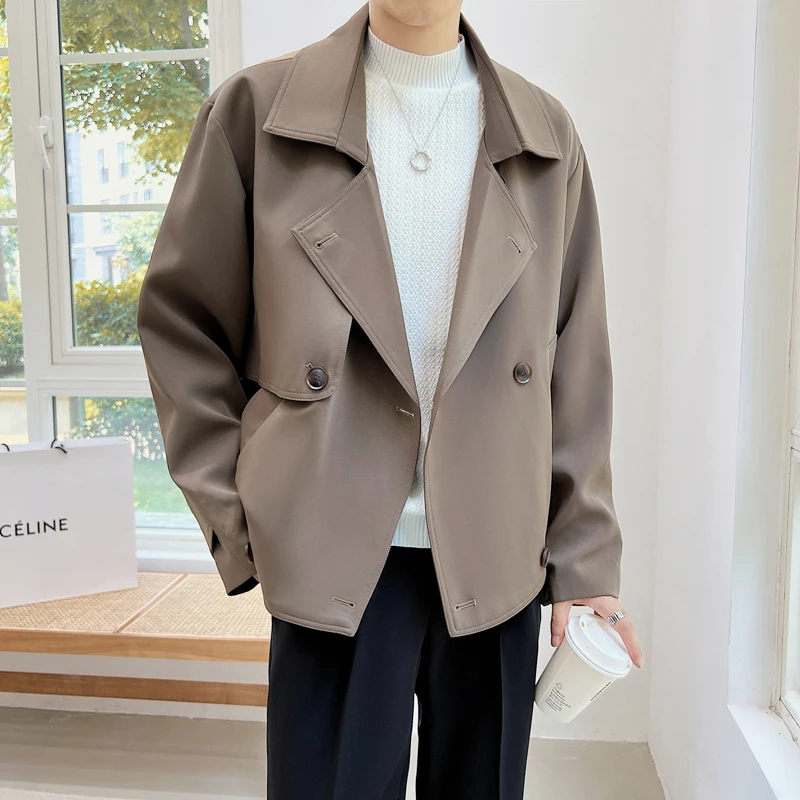 

Coat short windbreaker men's loose coat trend men
