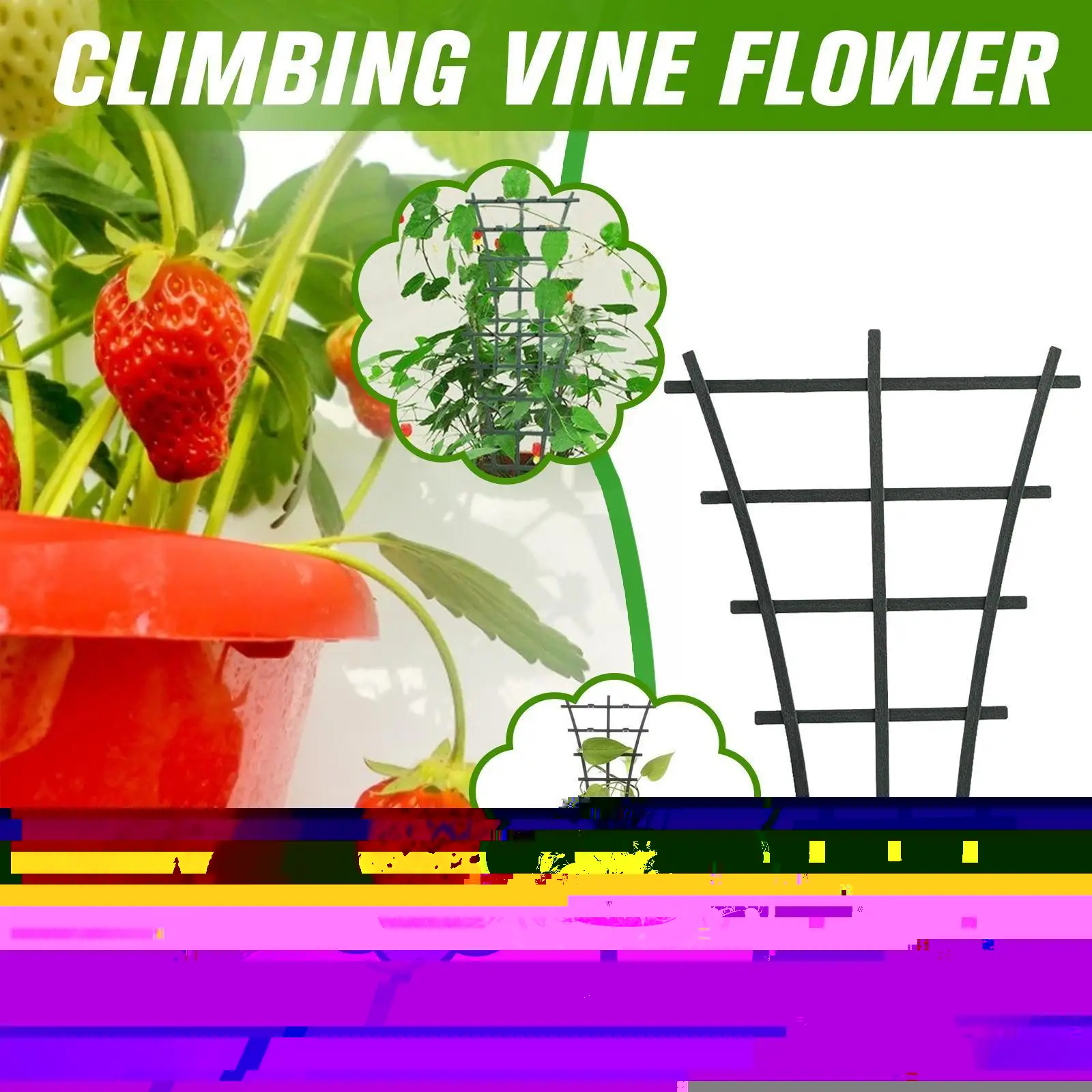 

Plant Climbing Vine Rack Plant Climbing Vine Flower Climbing Durable Vine Stand Vegetables Frame Garden Flower Support Plan H6Y0