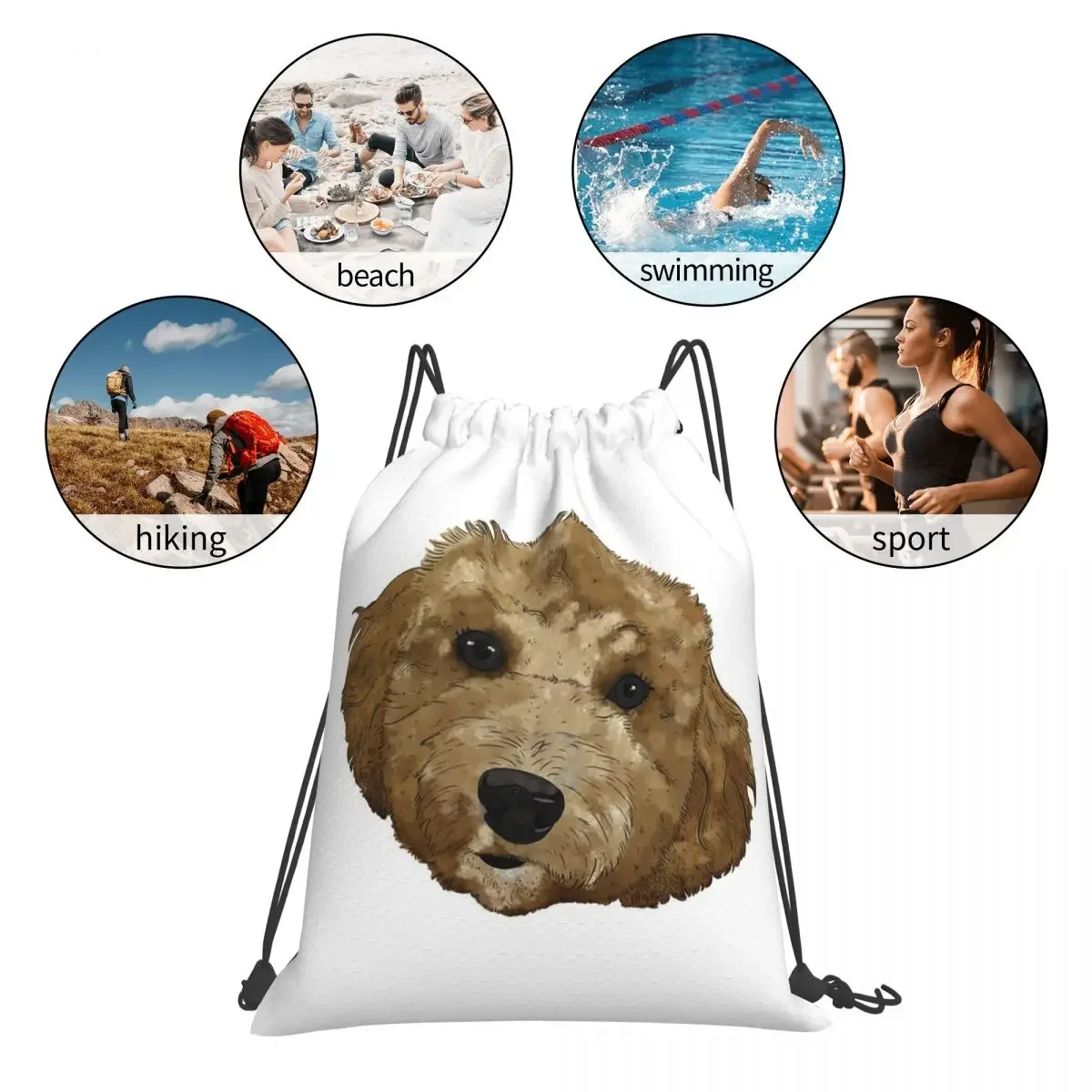 Рюкзаки Golden Doodle Pretzel портативные сумки на шнурке карманные спортивные для книг