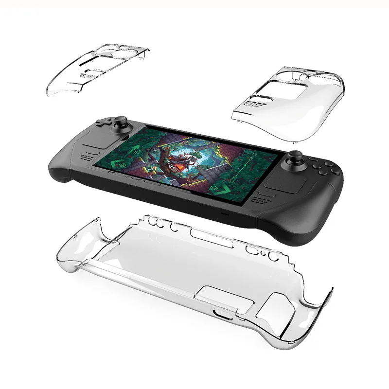 

Protective Cover Shell for Steam Deck Host Split Crystal Transparent PC Hard Case for Steamdeck Game Console Shell